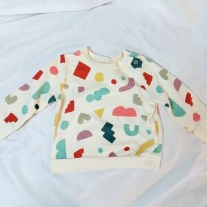 Baby Cat & Jack Multicolor Shapes Pattern Cream Sweatshirt 6-9 Months